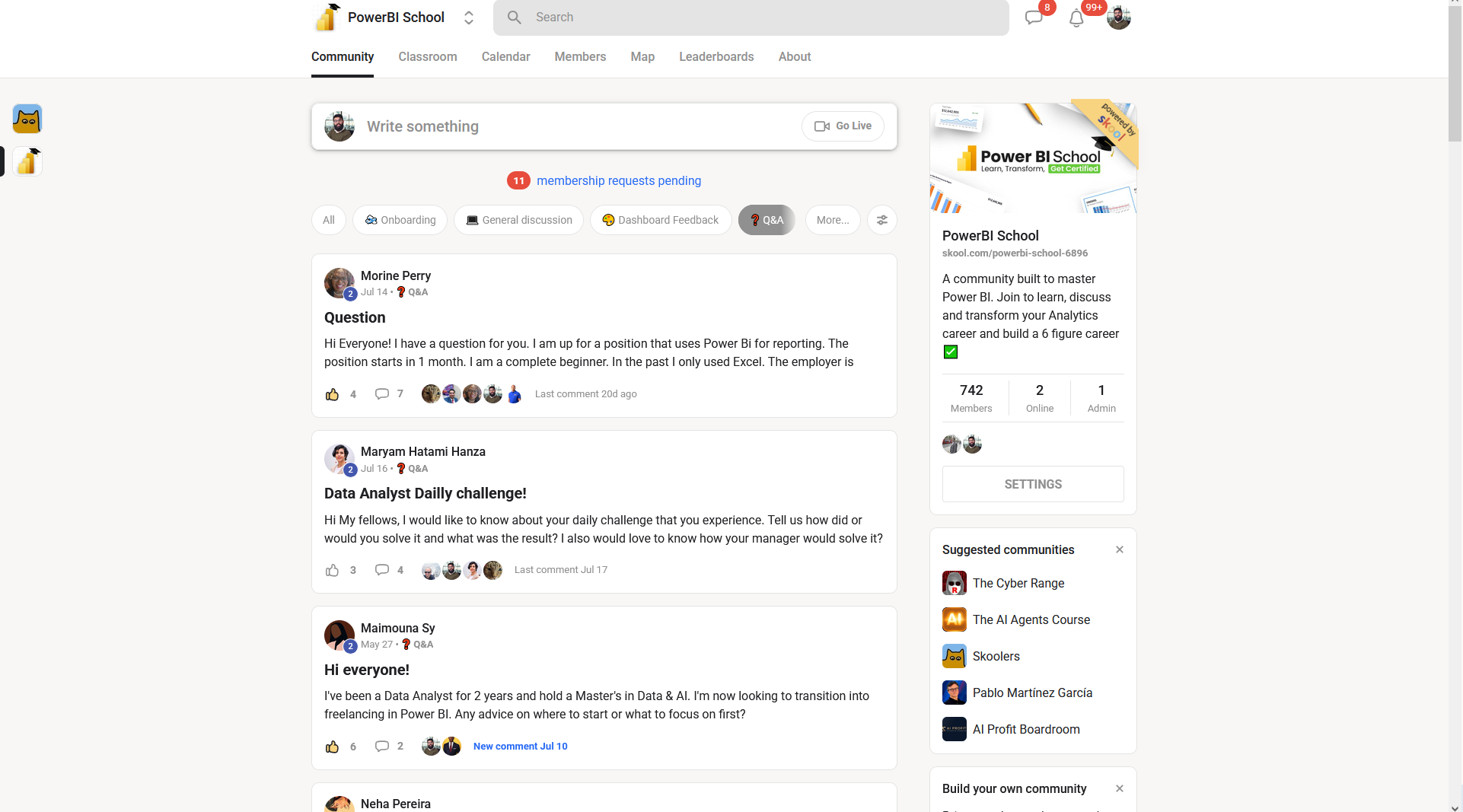 The PowerBI School community