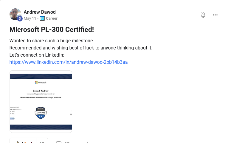 Student community post